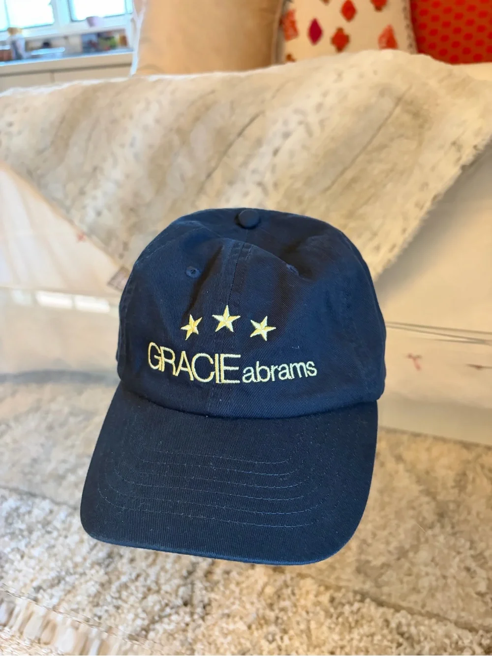 GRACIE abrams Embroidered Navy Baseball Cap